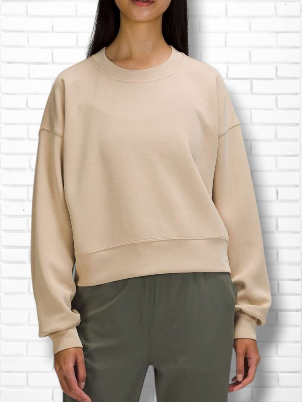 Lululemon Size S Perfectly Oversized Cropped Crew *Softstreme In Trench